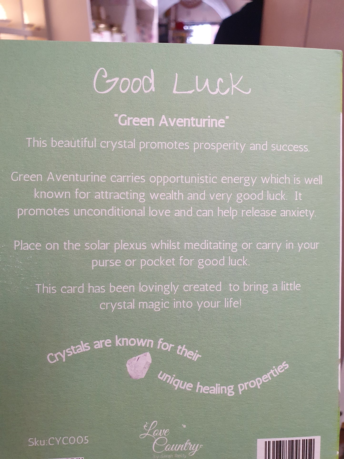 Good Luck Crystal Card