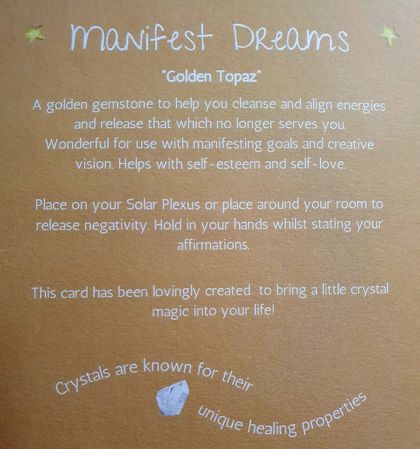 Manifest Your Dreams Crystal Card