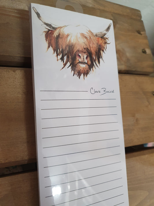 Highland Cow Magnetic Notepad