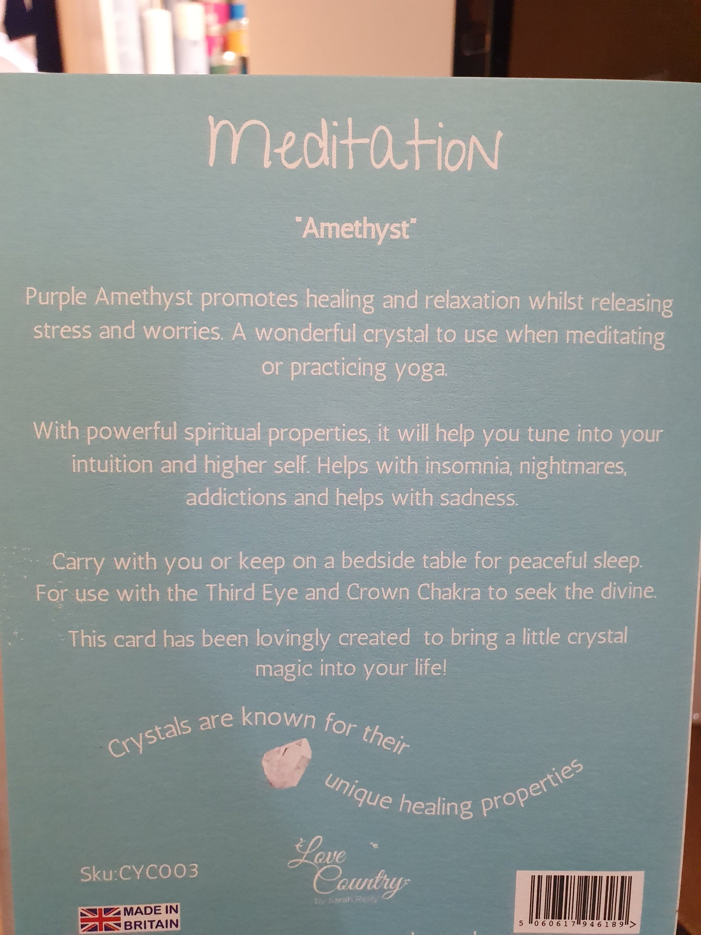 Meditation Crystal Card