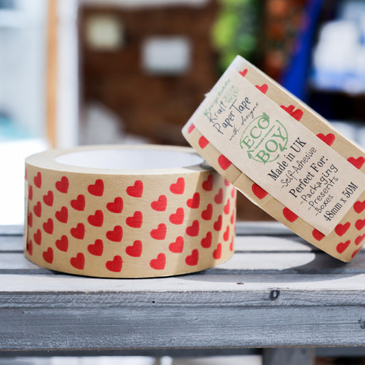 Recyclable Kraft Paper Tape- Hearts