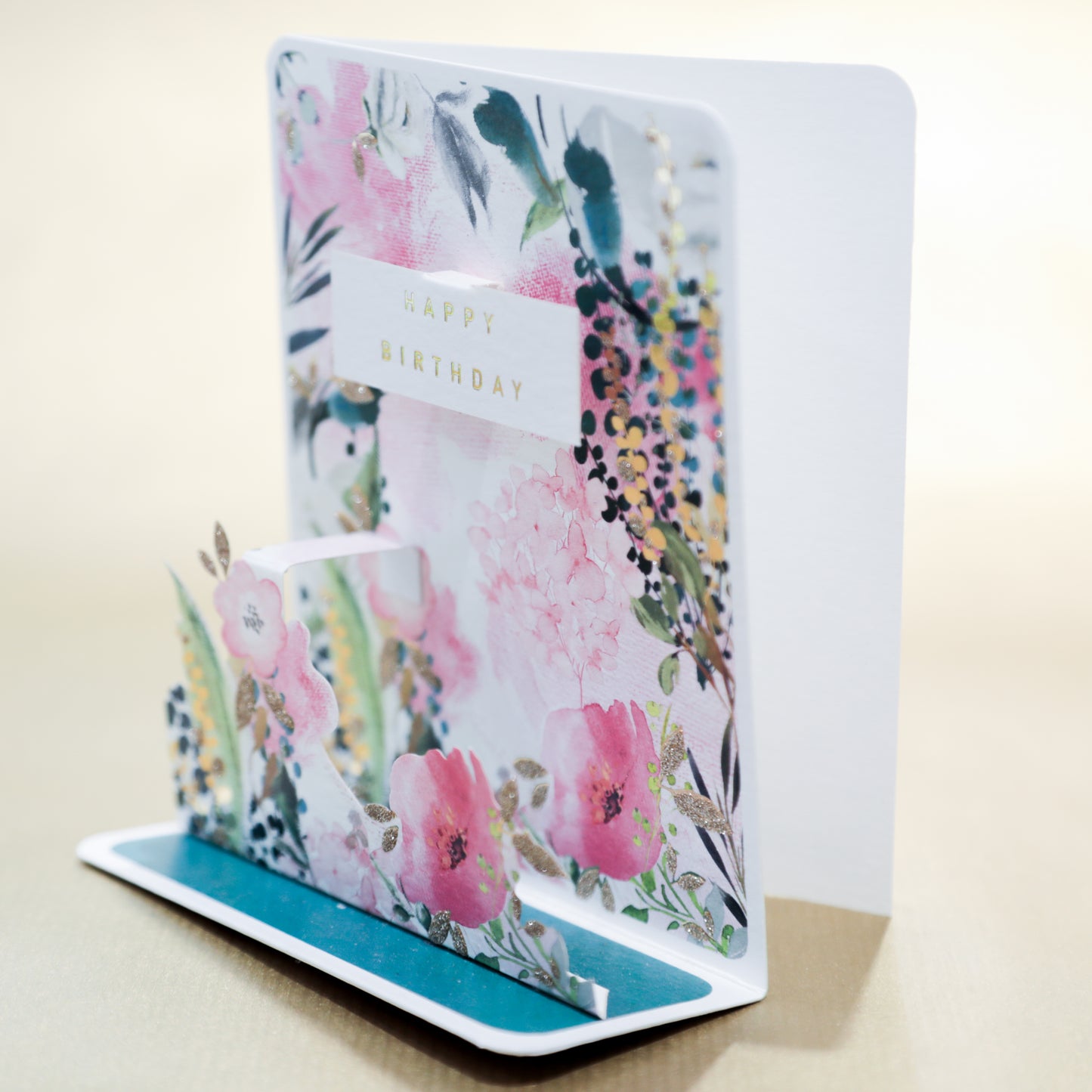 3D Greeting Card - Happy Birthday, Wildflowers