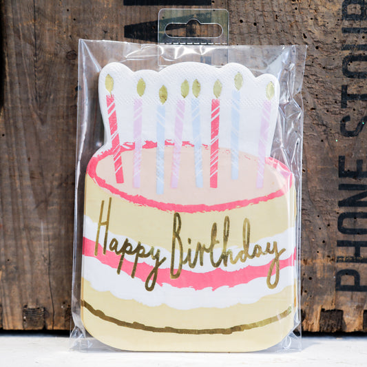Luxury Birthday Cake Serviettes- Pack of 12. Party